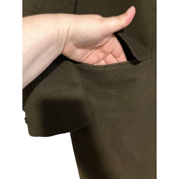 Vintage Mens Cashmere Blend Overcoat L Coat Jacket Single Breasted Neutral - Picture 3 of 10